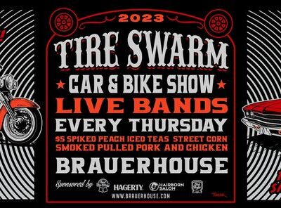 Tire Swarm Car & Bike Show featuring The Buzzhounds | Every Thursday at Brauer House'